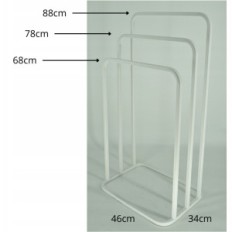 Moderne Stå Håndklær Hanger 3 Gress Round Avrundet Metal Loft Hvit 014 / W-16-3W-88B