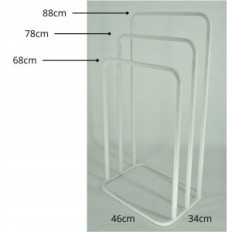 Appendiabiti da asciugamani moderno 3 erba rotonda metallo arrotondato loft bianco 014 / W-16-3W-88B