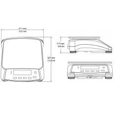 Industrial Lentelės masto elektroninis kompaktiškas Ranger 3000 3kg / 0.1g - OHAUS R31p3