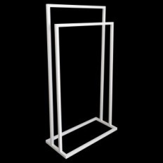 Moderne standhanddoek hanger 2 zomer metalen loft wit 001 / W-16-2W-84B