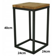 Moderne bloembed loft zwart houten tafelblad 161 / k-16-1P-40CD