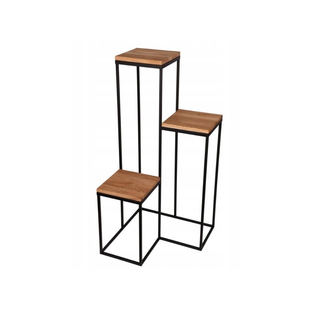 Moderne bloembed loft zwart houten tafel 047 / K-12-3K-100CD