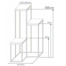 Modernus gėlių loftuotas Black Medinis stalas Top 047 / K-12-3K-100CD
