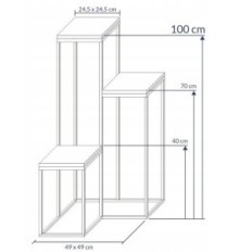 Modern Blomsterbädd Loft Svart Träbord Topp 047 / K-12-3K-100cd