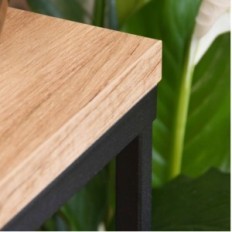 Moderne bloembed loft zwart houten tafel 047 / K-12-3K-100CD