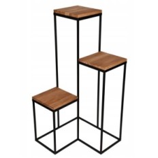 Moderne bloembed loft zwart houten tafel 047 / K-12-3K-100CD