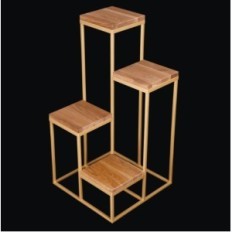 Moderne bloembed loft gouden houten tafel 109 / k-12-4K-75ZD