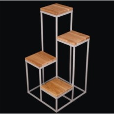 Sodobna flowled LOFT srebrna lesena miza 079 / K-12-4K-75SD