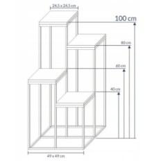 Moderne blomsterbed Loft Black Woard Top 050 / K-12-4K-100CD