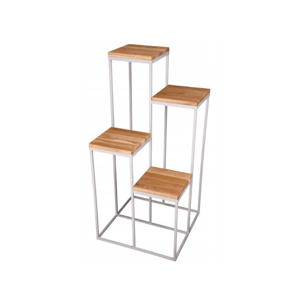 Moderne bloembed loft zilveren houten tafelblad 080 / K-12-4K-100SD