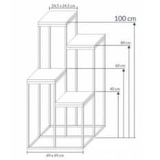 Modern Blomsterbädd Loft Silver Träbord Topp 080 / K-12-4K-100SD