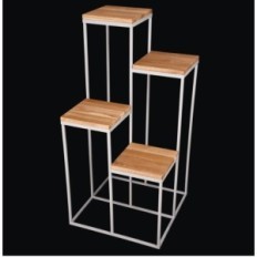 Moderne bloembed loft zilveren houten tafelblad 080 / K-12-4K-100SD