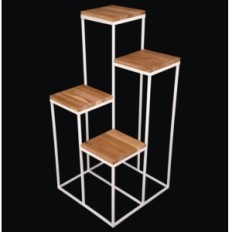 Moderne bloembed loft wit houten boot 020 / K-12-4K-100BD