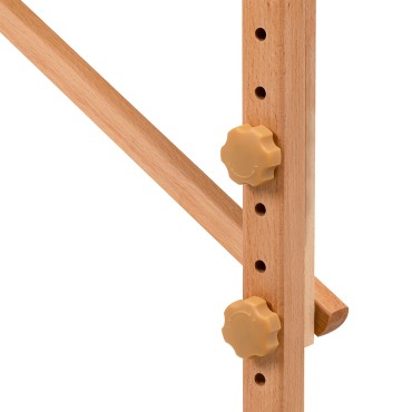Maca de massagem dobrável em madeira BALANCE 2 segmentos 190x70 branca — close-up da base