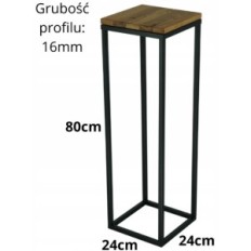 Loft moderne Loft Bois Noir Table 60 / K-16-1P-80CD
