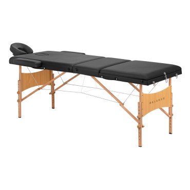 Tavolo da massaggio pieghevole BALANCE in legno 3 segmenti 190x70 nero
