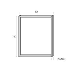 Pierna simple-4x2 a 60x72cm Metal de metal negro X1 PC.