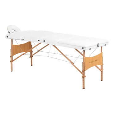 Table de massage pliante BALANCE en bois 3 segments 190x70 blanche