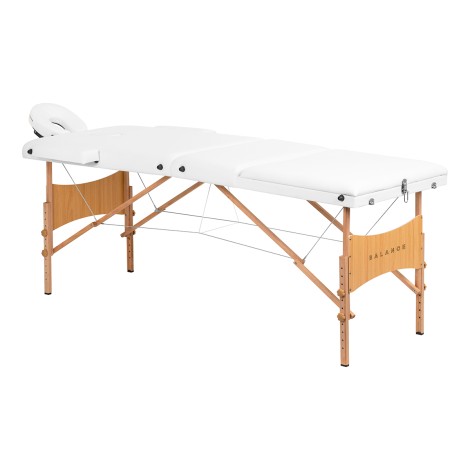 Table de massage pliante BALANCE en bois 3 segments 190x70 blanche