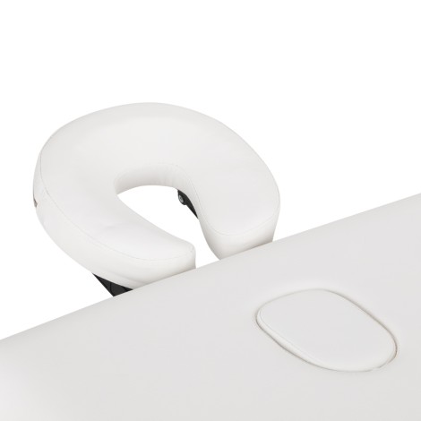 Maca de massagem dobrável em madeira BALANCE 3 segmentos 190x70 branca — close-up da cabeça