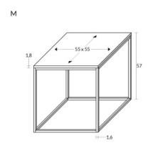 SIMPLE-16M Coffee Table 55x55cm Metal Black Oak