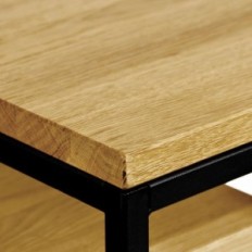 Enkelt 16m salongbord 55x55cm Metal Black Oak