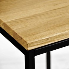 Enkelt 16m salongbord 55x55cm Metal Black Oak