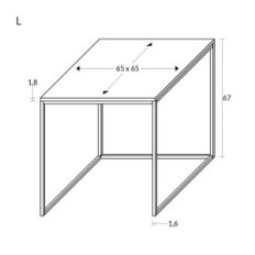 Simple-16L kohvilaud 65x65cm metalli must tamm