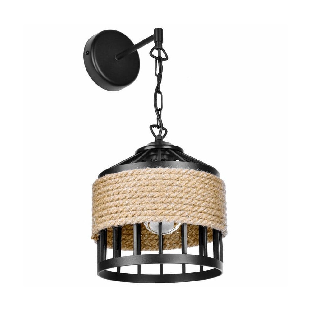 Colosseum 1 Wall lamp, Wall lamp - rustic, black, 1xe27