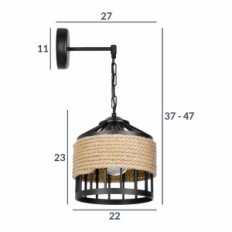 Colosseum 1 Wall lamp, Wall lamp - rustic, black, 1xe27