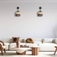 Colosseum 1 Wall lamp, Wall lamp - rustic, black, 1xe27