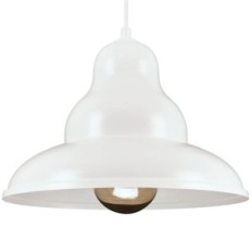 Bulma 1 závesná lampa - priemyselné, kovové, biele 1xE27