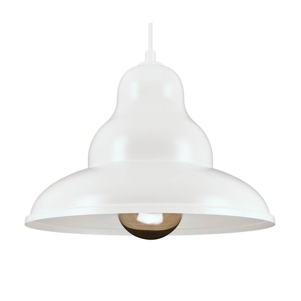 Bulma 1 lampe suspendue - Industriel, Métal, Blanc 1XE27