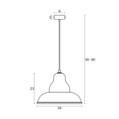 Bulma 1 piekaramā lampa - rūpnieciskais, metāls, zils 1xe27