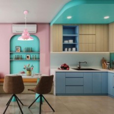 Bulma 1 κρεμαστή λάμπα - βιομηχανική, μέταλλο, ροζ 1xe27