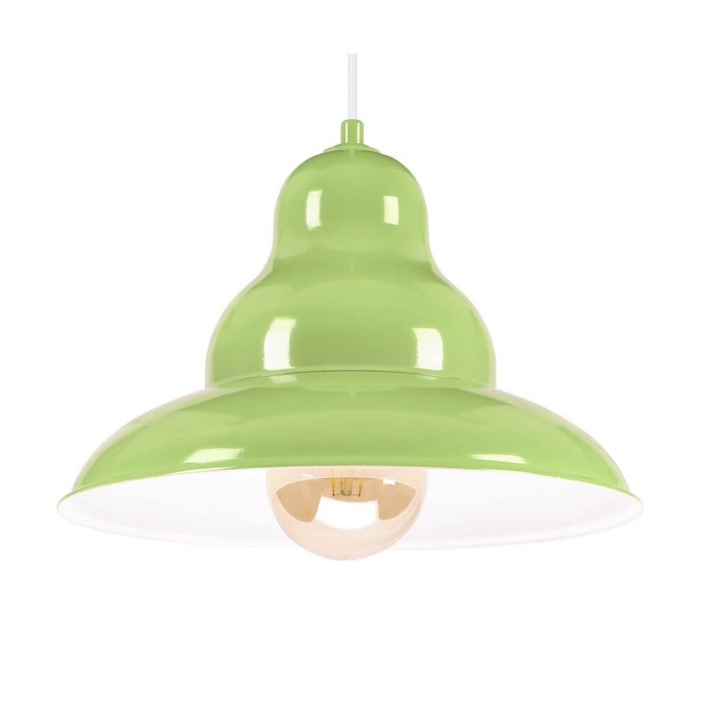 Lampada a sospensione Bulma 1 - industriale, metallo, verde 1xe27