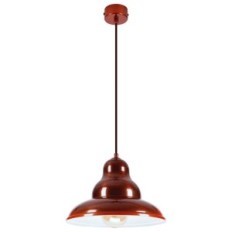 Bulma 1 Hanging lamp - Industrial, Metal, Burgundy 1xe27