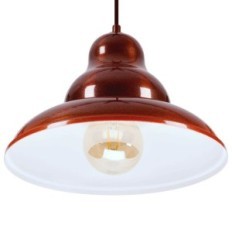 Bulma 1 Hanging lamp - Industrial, Metal, Burgundy 1xe27