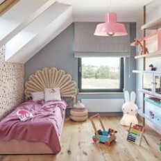 Polly 1 Hanging Lamp - Industrial, Metal, Pink 1xe27