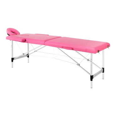 BALANCE aluminium vikbar massagestol 2-segment rosa — sidosida
