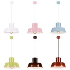 Polly 1 Hanging Lamp - Industrial, Metal, Green 1xe27