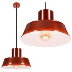 Polly 1 Hanging Lamp - Industrial, Metal, Burgundy 1xe27