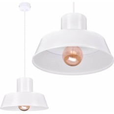 Polly 1 Hanging Lamp - Industrial, Metal, White 1xe27