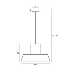 Polly 1 Hanging Lamp - Industrial, Metal, White 1xe27