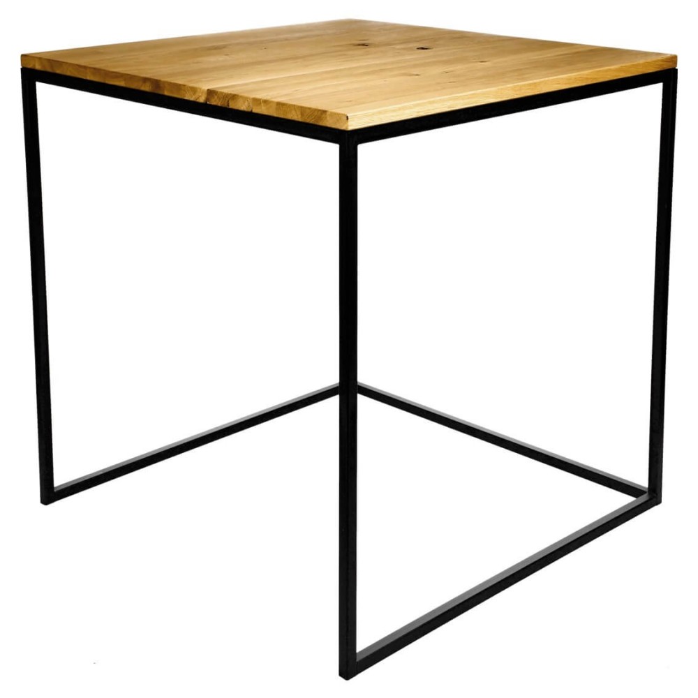 Mesa de centro Simple-16L 65x65cm Metal Oak Negro