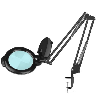 LED loeplamp moonlight 8013/6 zwart voor op tafel — zijaanzicht