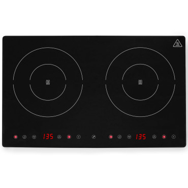 Indukcijska štedilnik nastavljiva z natisnim ploščo 2 Ogrevalna polja Black Line Wed. 22 cm 3500 v - Hendi 239414