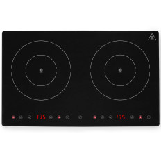 Indukčný sporák nastaviteľný s dotykovým panelom 2 vykurovacie polia Čierna čiara St. 22 cm 3500 IN - Hendi 239414