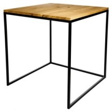 Table basse Simple-16L 65x65cm en métal noir en chêne noir
