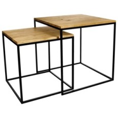 Simple-16M + L kohvilaud 2in1 Metal Black Oak Set